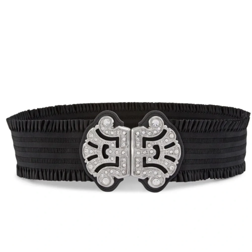 - Chicos Zoey rhinestone Embellished Black Belt size Medium